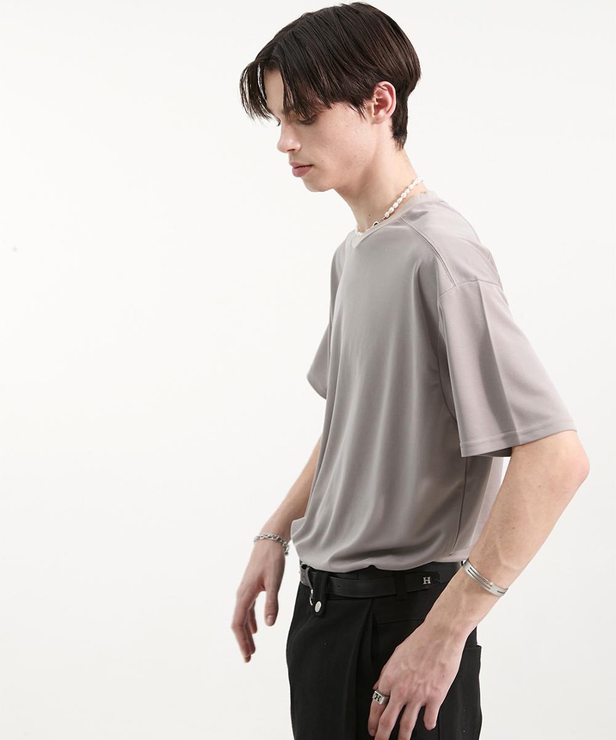Haleine알렌느 GREY Shoulder half raglan modal 12 t-shirts(ST009)