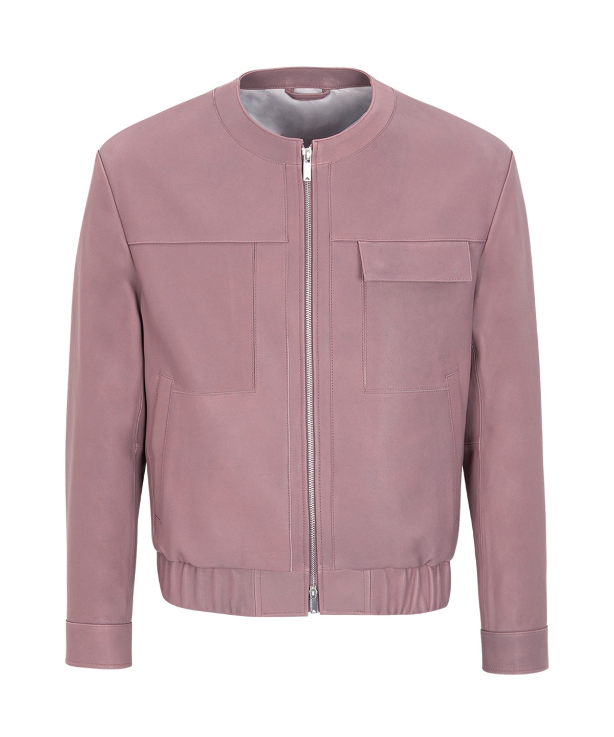 UNGIMMICK언지미크 Bohemian collarless jacket / Lamb skin (Pink)