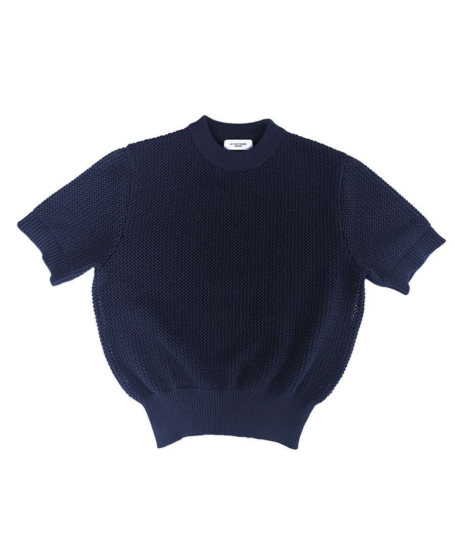 LE17SEPTEMBRE HOMME르917옴므 WAFFLE HALF SLEEVE TOP NAVY