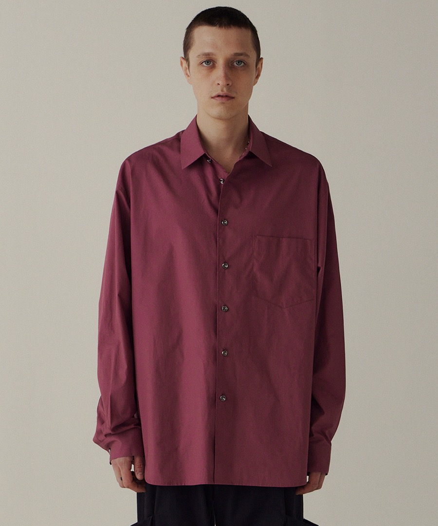 Surface Edition서피스 에디션 ORNAMENT LOOSED SHIRT_DARK PINK