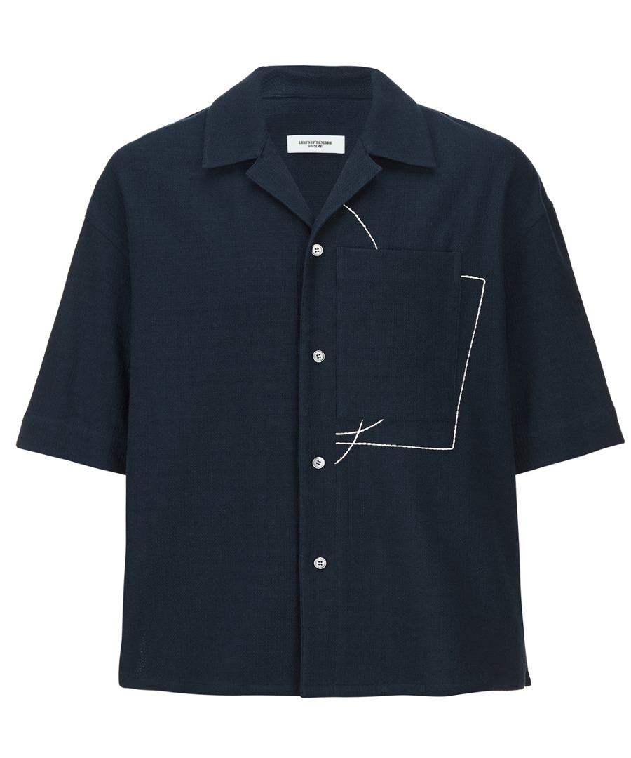 LE17SEPTEMBRE HOMME르917옴므 EMBROIDERED SHIRT NAVY