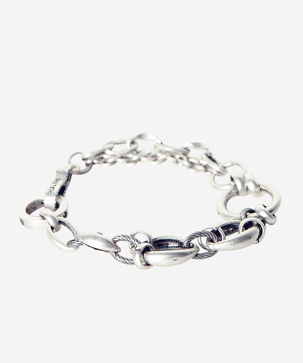 Haleine알렌느 ANTIQUE SILVER Piercing O Chain Bracelet(SA101)