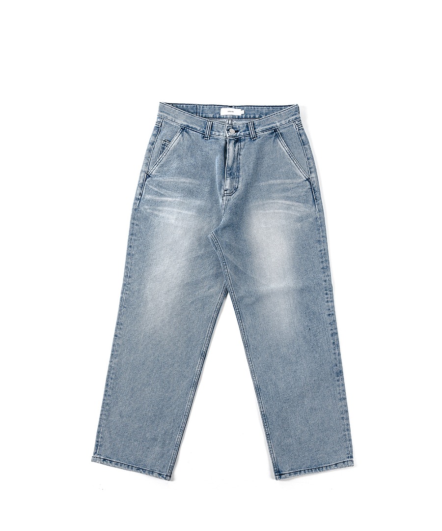 OURSELVES아워셀브스 ORGANIC COTTON RELAXED DENIM PANTS (bleached - indigo)