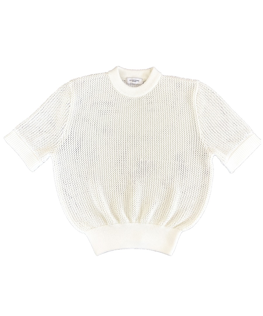 LE17SEPTEMBRE HOMME르917옴므 WAFFLE HALF SLEEVE TOP IVORY
