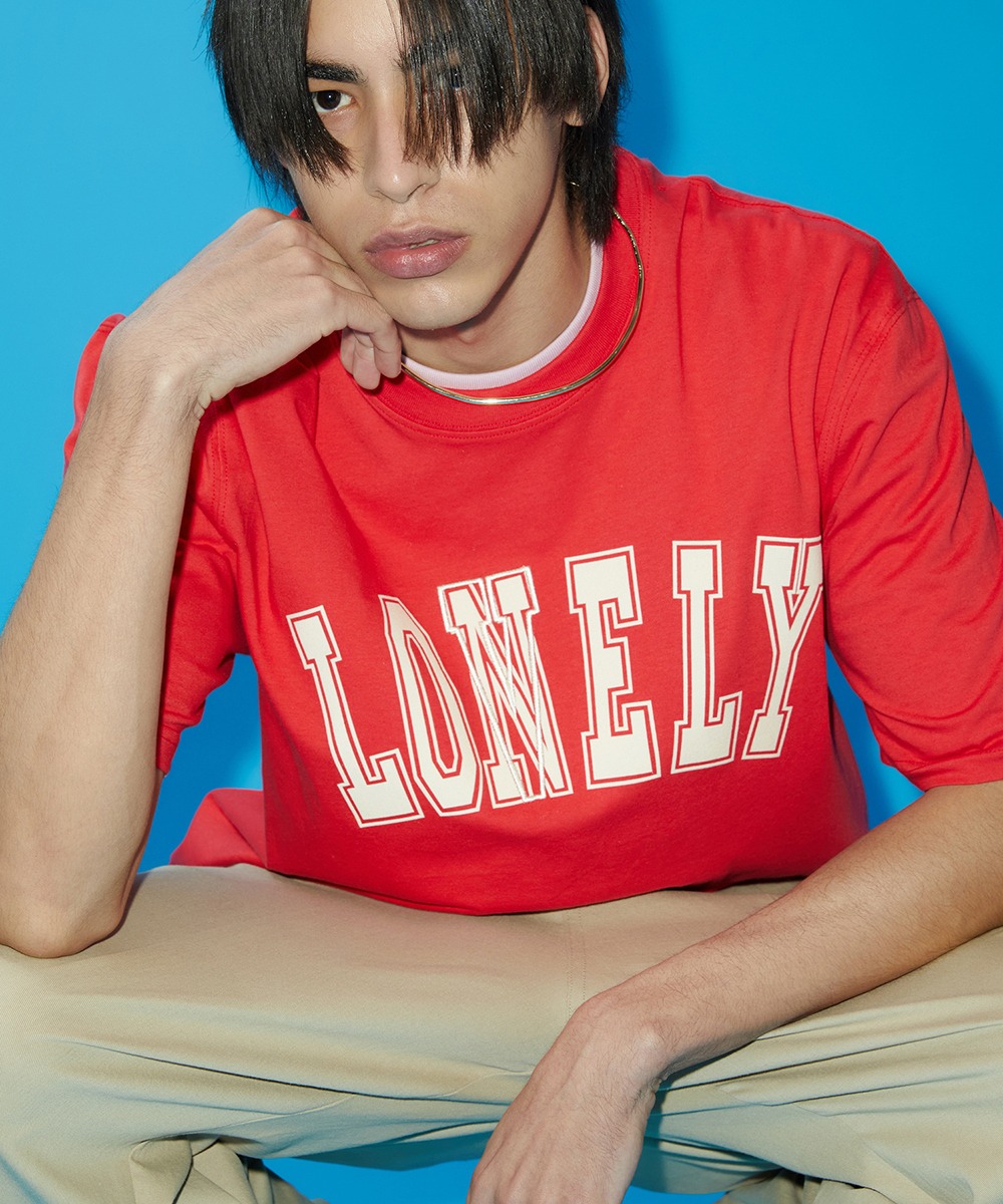 NOHANT노앙 LONELY/LOVELY SHORT SLEEVE T SHIRT RED CREAM