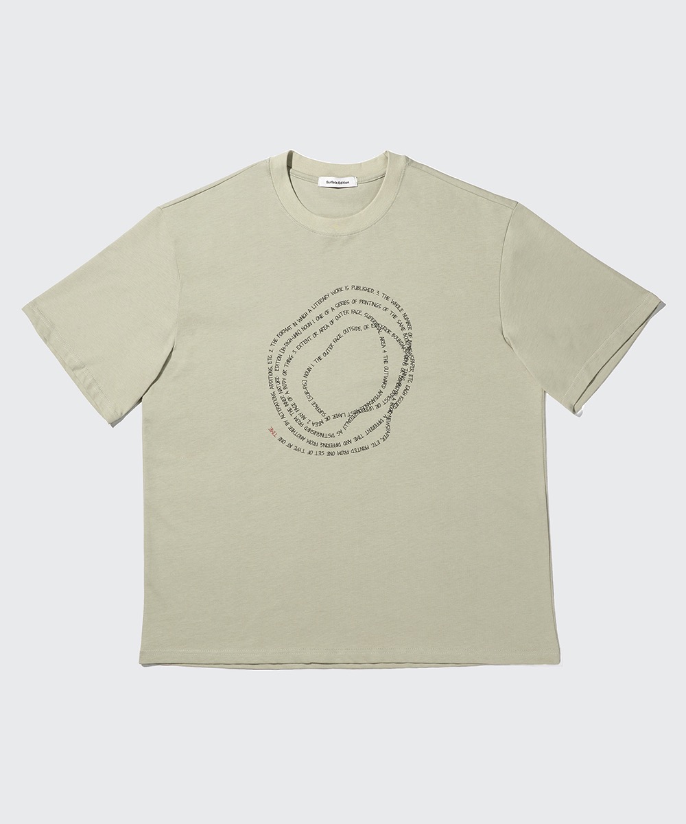 Surface Edition서피스 에디션 SPIRAL LETTERING TSHIRT_SAGE GREEN