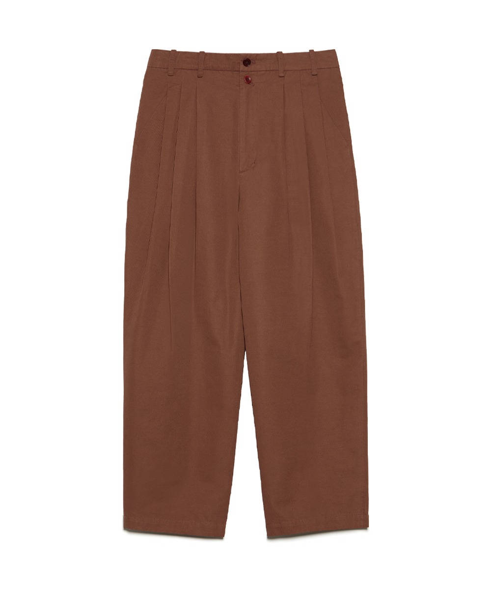 Amaiyuutsu아마이유우츠 8Pleats wide pants_Red Brown