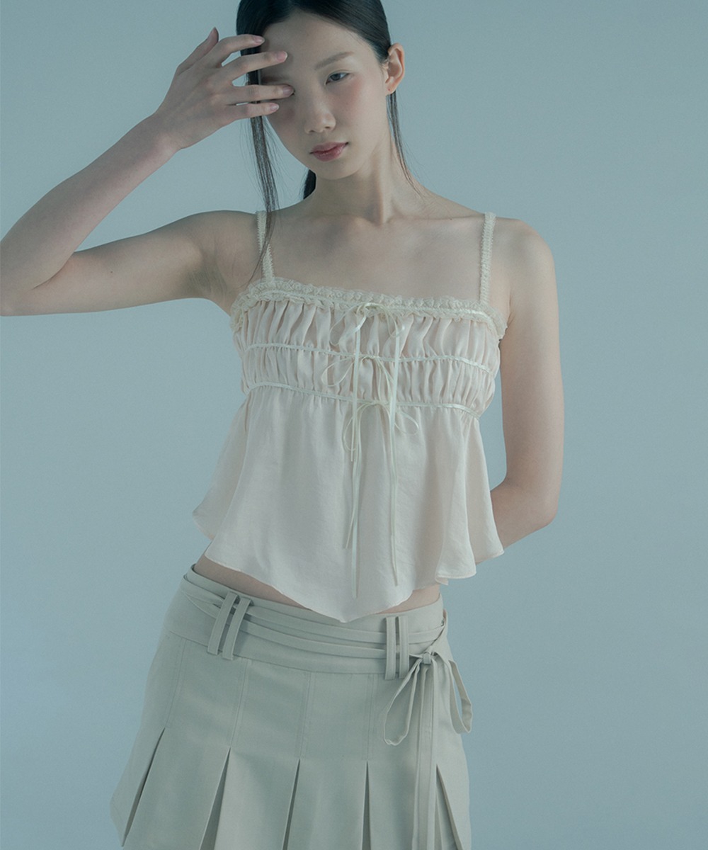 PAIN OR PLEASURE페인오어플레져 RUE PLEATS SKIRT beige [6.15 pre-order delivery]