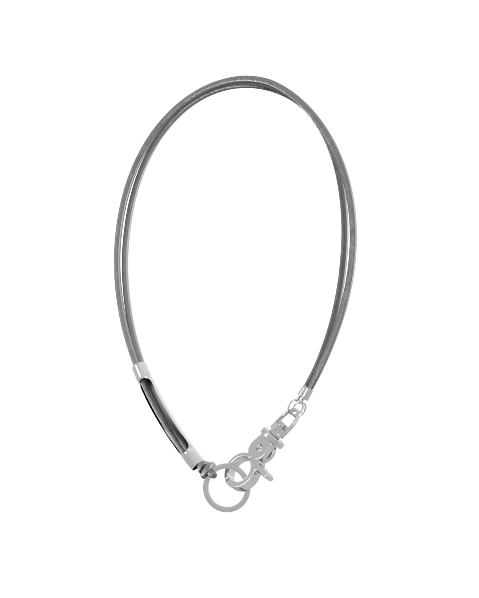 SAGEGASAGE세이지가세이지 3Way Leather Necklace - Metal Gray