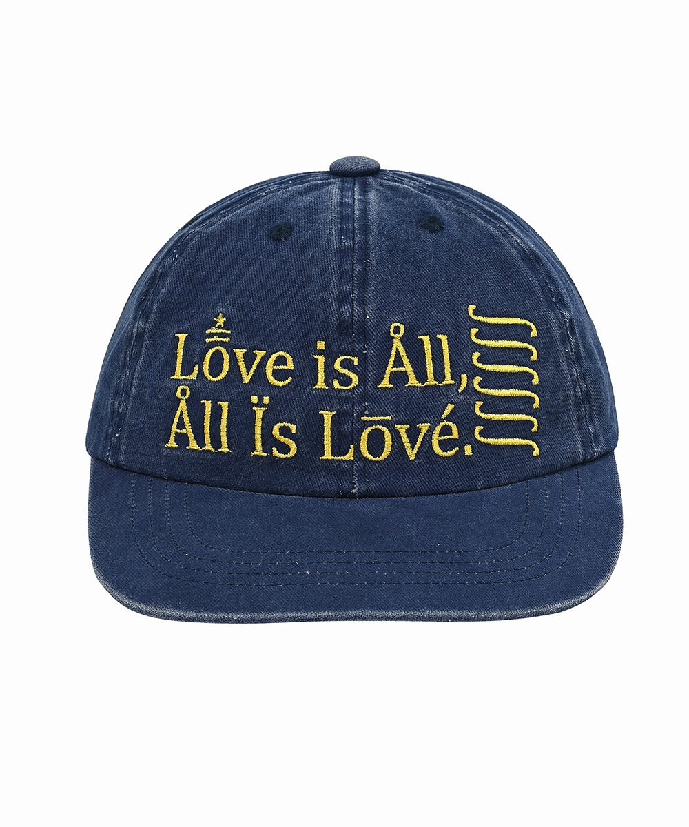 MYDEEPBLUEMEMORIES마이딥블루메모리즈 Love Is All washed cap in navy