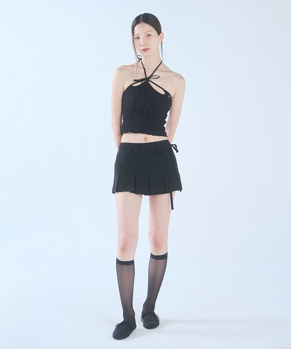 PAIN OR PLEASURE페인오어플레져 RUE PLEATS SKIRT black [6.15 pre-order delivery]