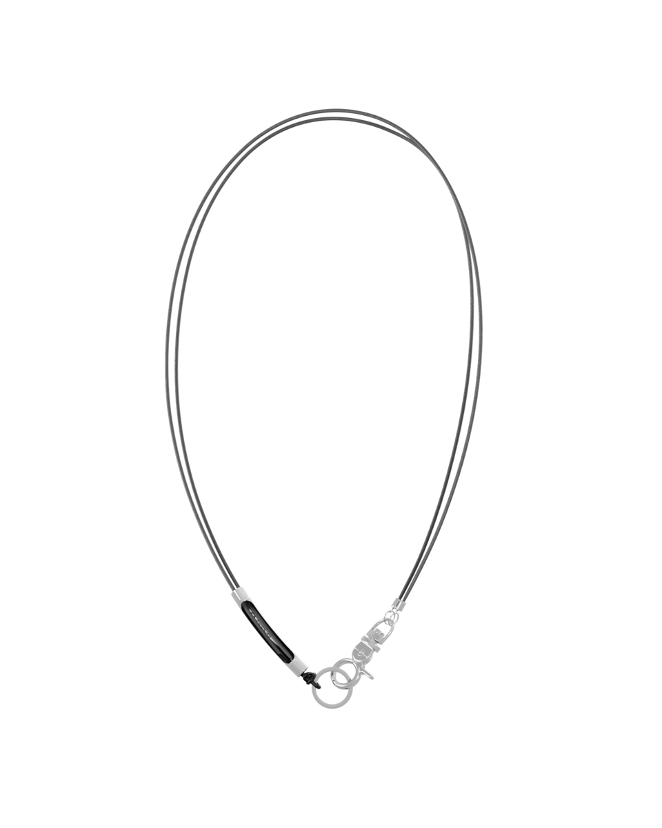 SAGEGASAGE세이지가세이지 Tiny 3Way Leather Necklace - Metal Gray