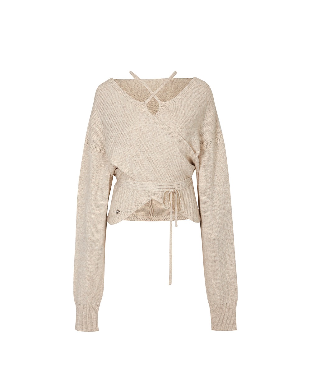 PAIN OR PLEASURE페인오어플레져 IRIS WRAP KNIT beige [2/22 pre-order delivery]