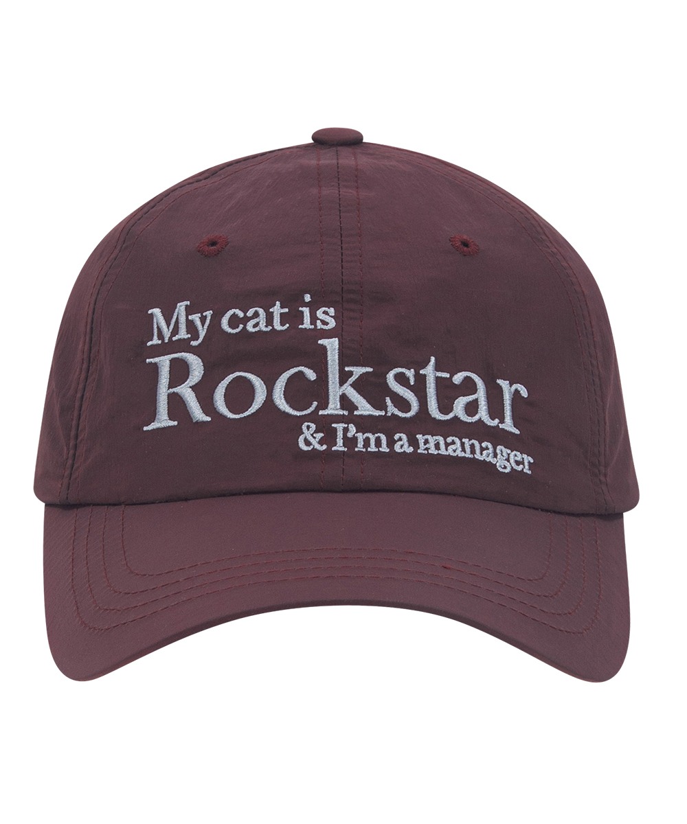 JOEGUSH조거쉬 Rockstar cat Nylon cap (Burgundy)