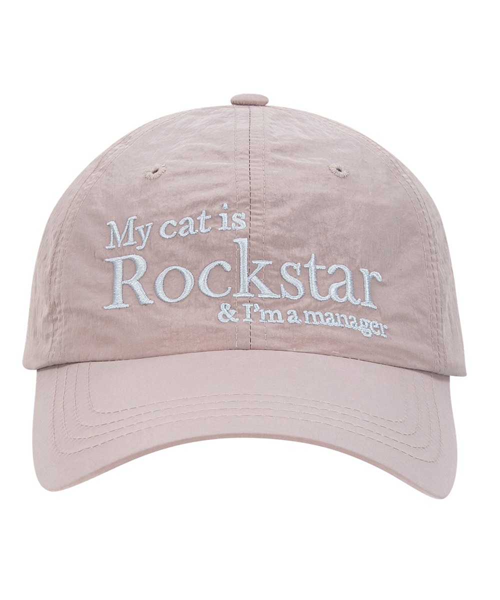 JOEGUSH조거쉬 Rockstar cat Nylon cap (Baby Pink)