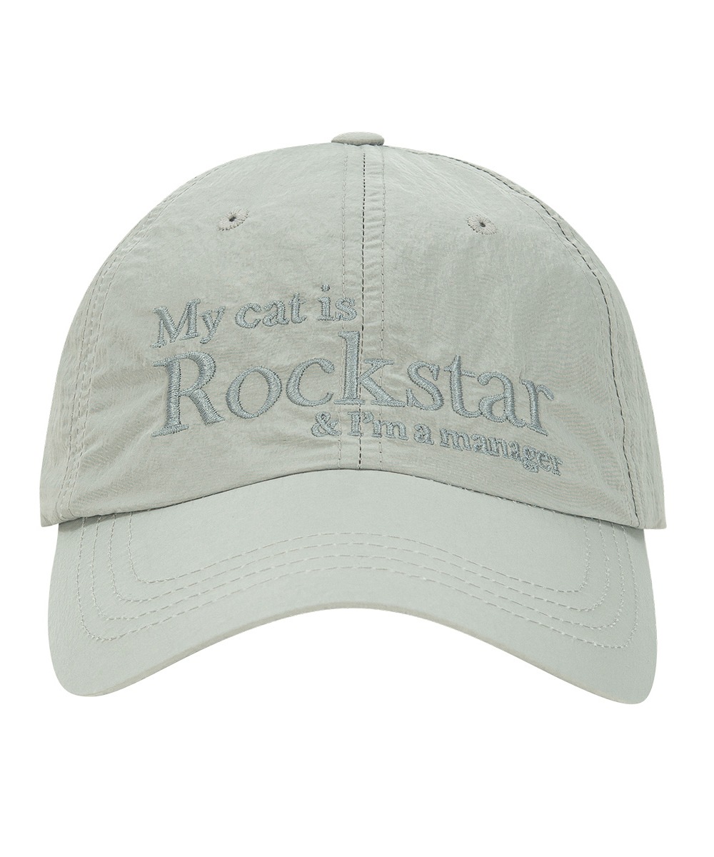 JOEGUSH조거쉬 Rockstar cat Nylon cap (Light grey)