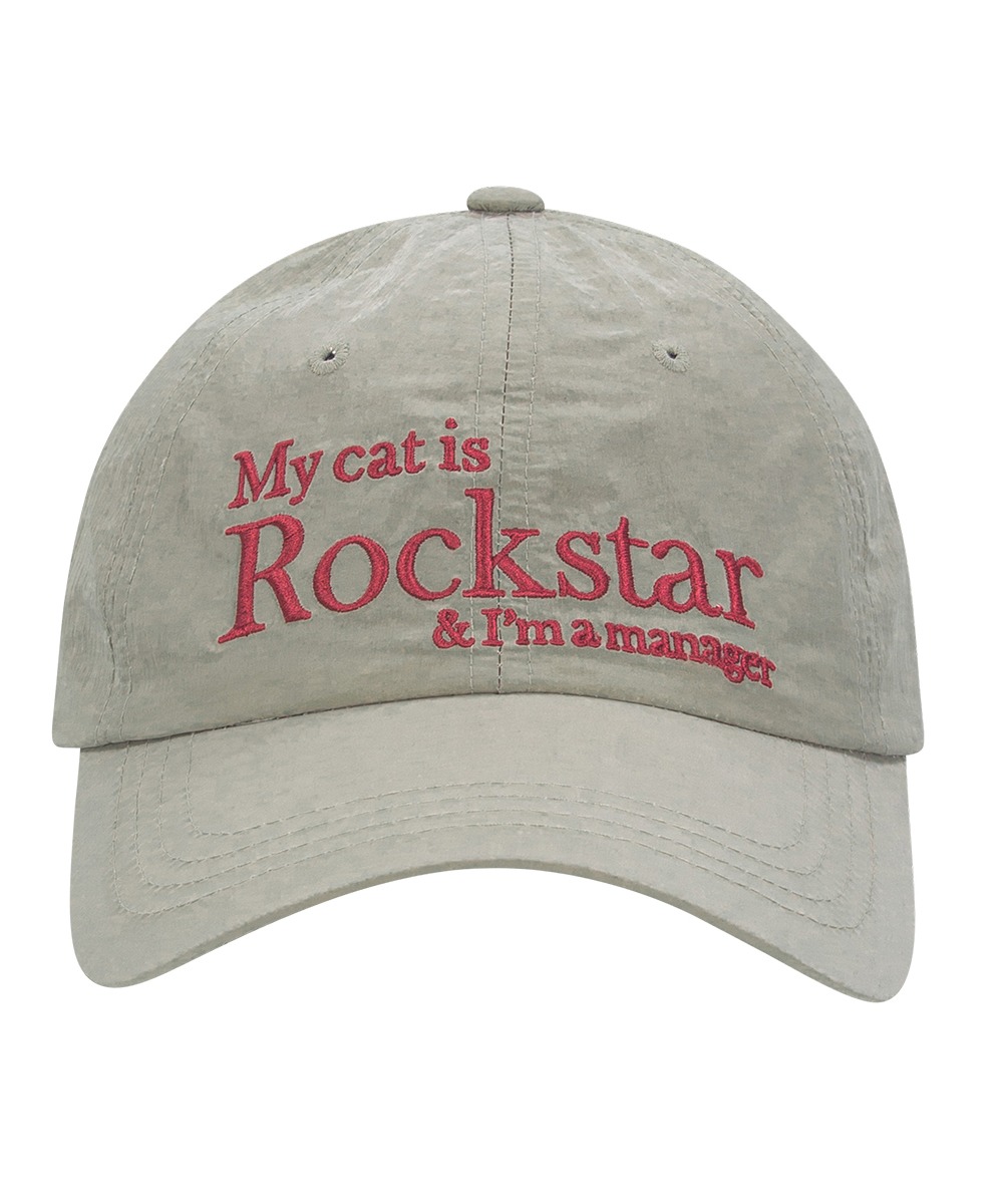 JOEGUSH조거쉬 Rockstar cat Nylon cap (Beige)