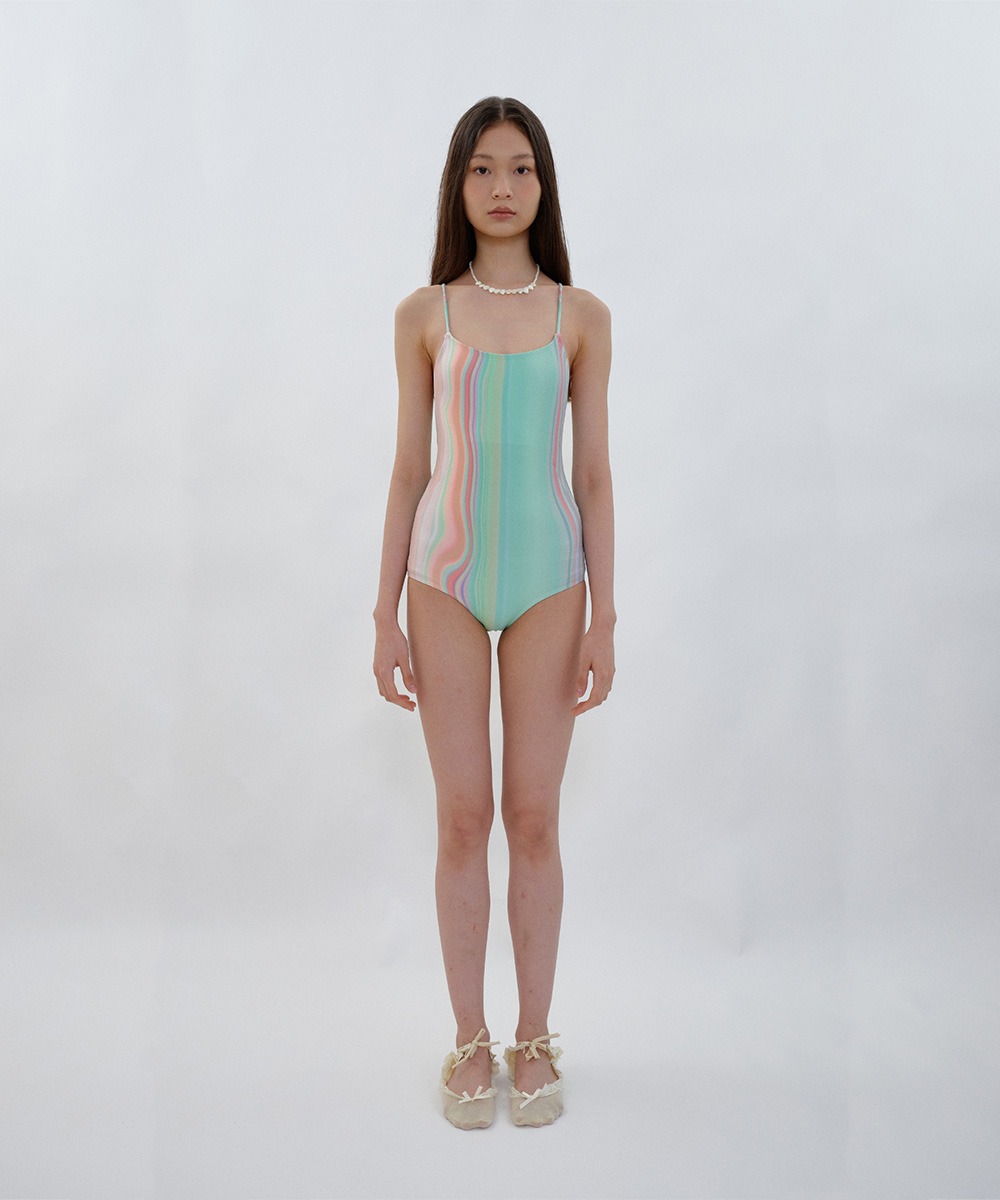 PISCESS파이시스 Holographic One-Piece Swimsuit_Green