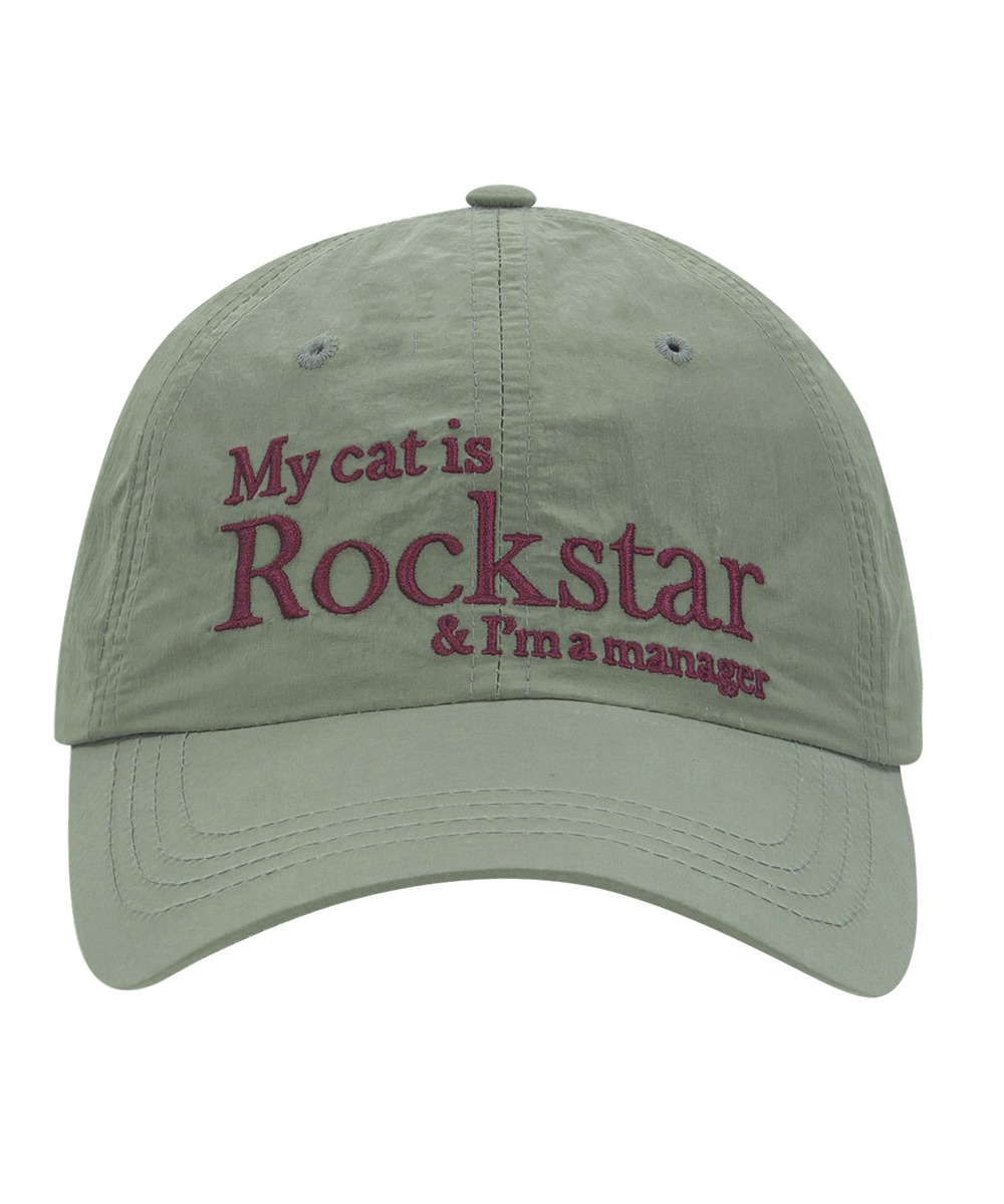 JOEGUSH조거쉬 Rockstar cat Nylon cap (Olive)