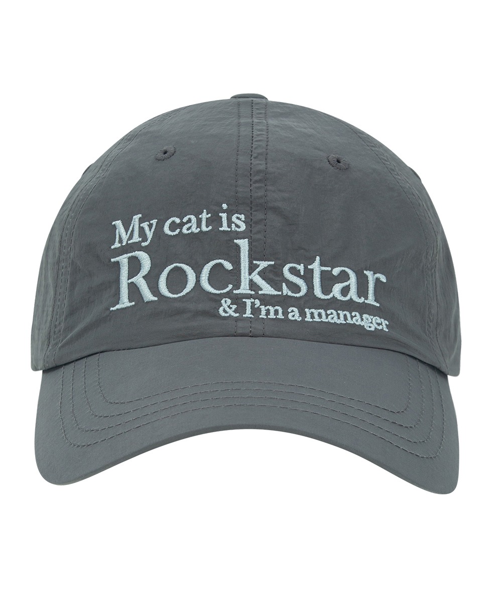 JOEGUSH조거쉬 Rockstar cat Nylon cap (Charcoal)