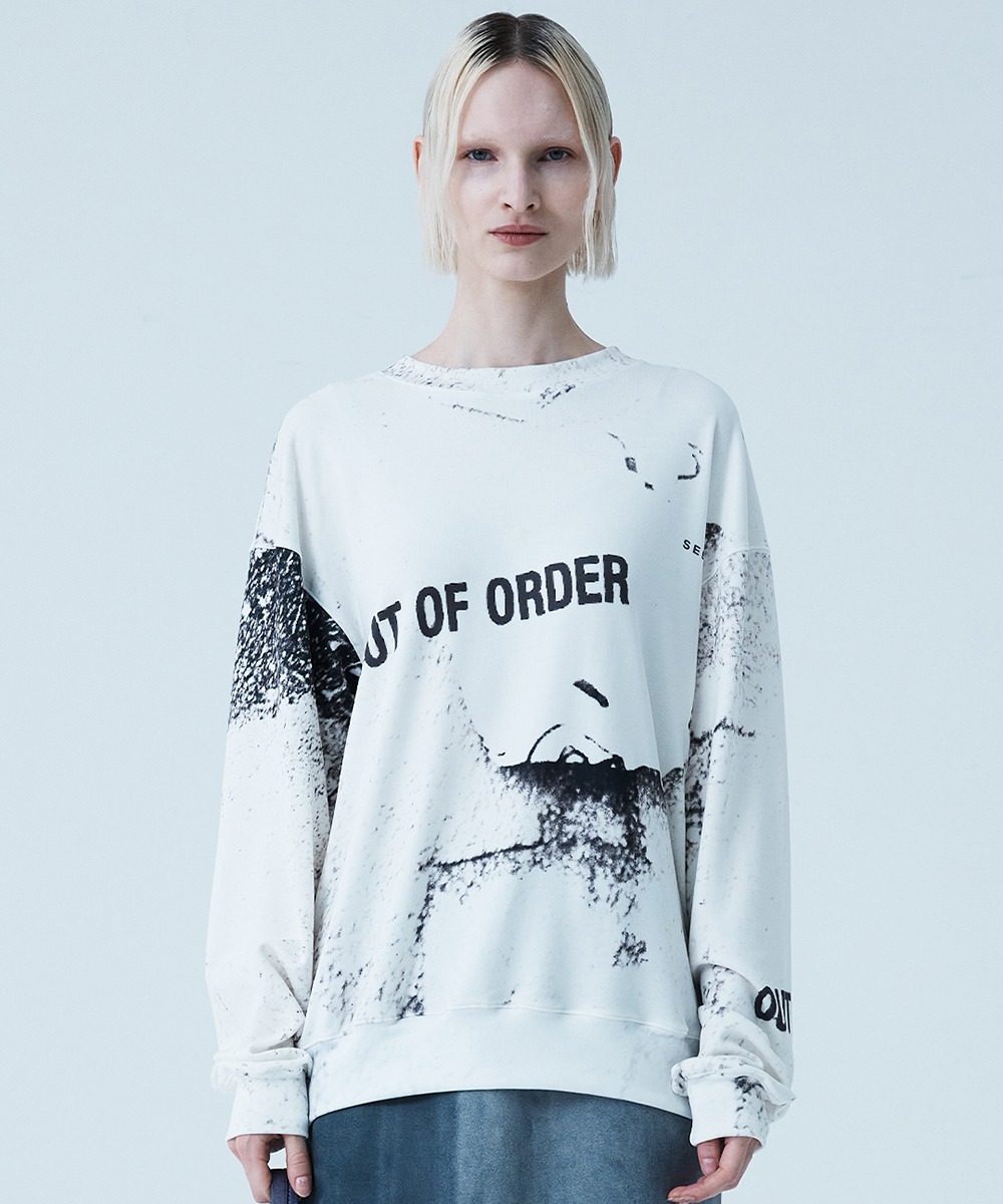 SEEN씬 Out of order KNIT SWEATSHIRTS (WHITE)