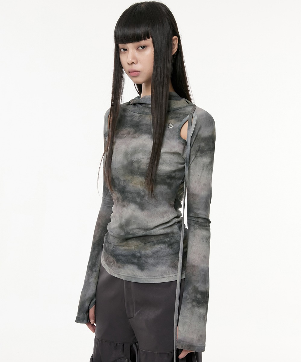 FLARE UP플레어업 Cut-out Turtleneck Long Sleeve (FL-110_Charcoal)
