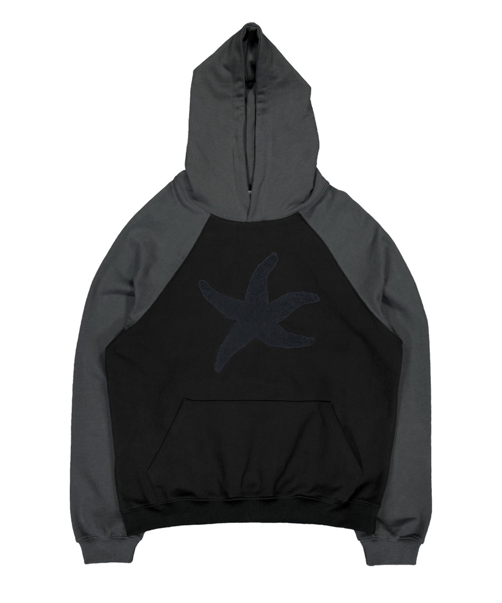 THE COLDEST MOMENT더콜디스트모먼트 TCM starfish raglan hoodie (black/charcoal)