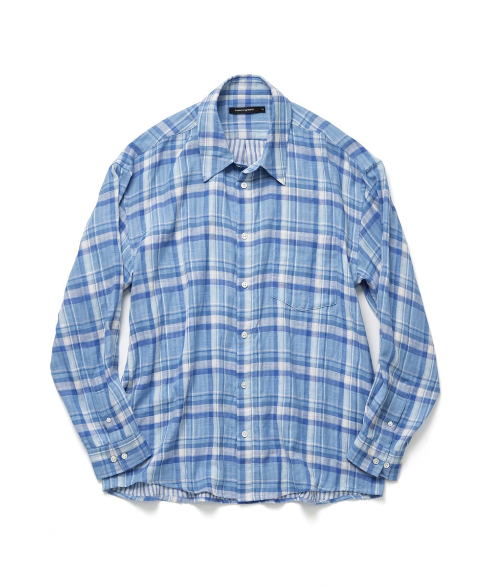 Hatchingroom해칭룸 Classic Shirt Double Face Check Blue/White