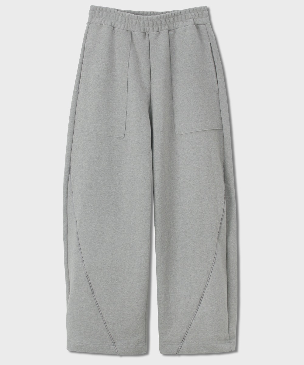 NOUN노운 wide sweat pants (melange grey)