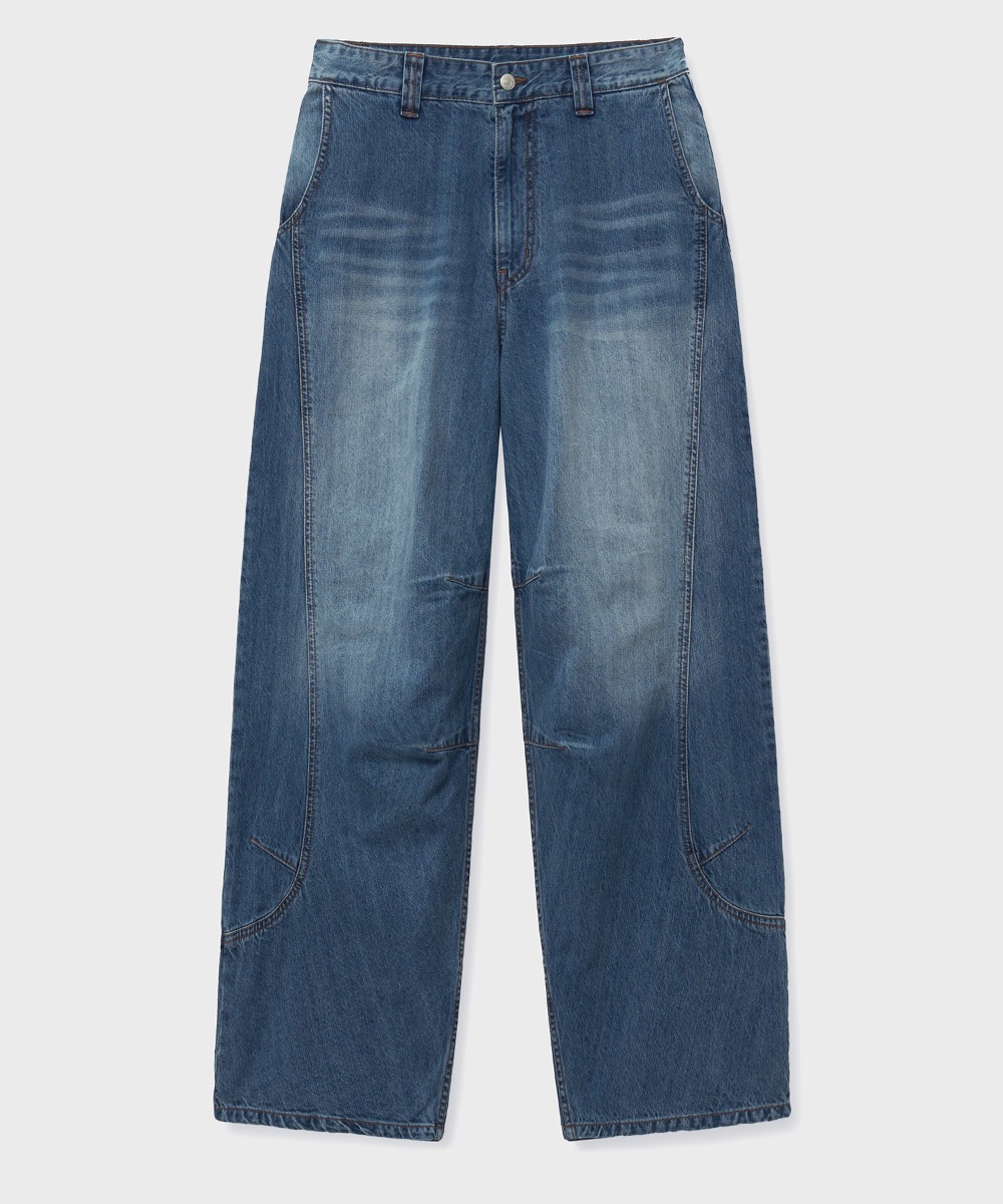 NOUN노운 curved denim pants (blue)