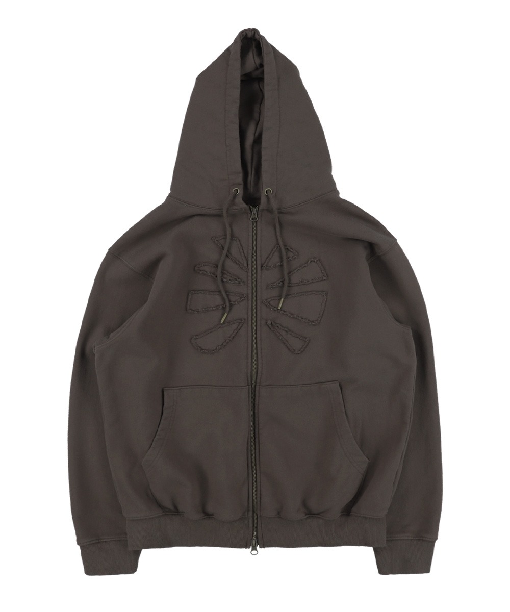 THE COLDEST MOMENT더콜디스트모먼트 TCM armor hooded zip-up (dark brown)
