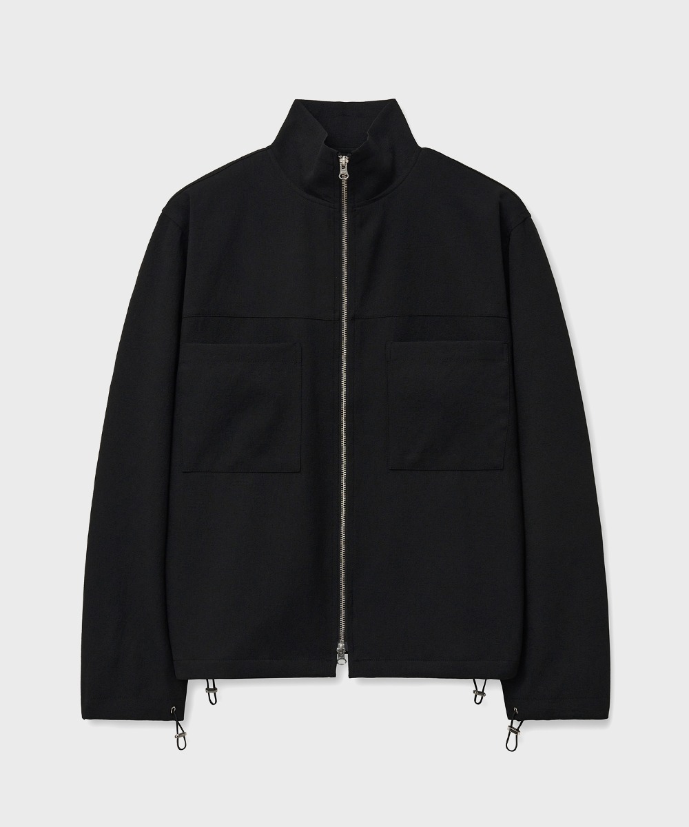 NOUN노운 shirring zip up jacket (black)