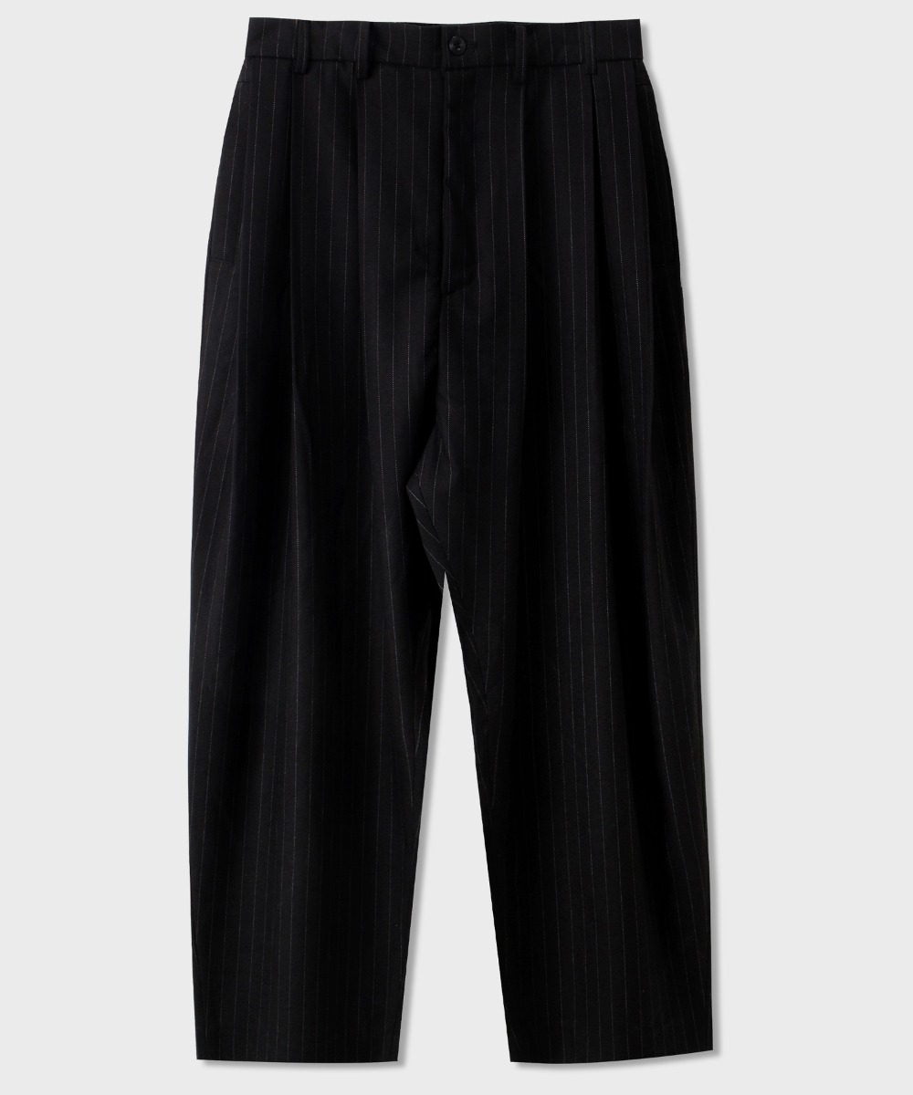 NOUN노운 wide tapered pants (stripe black)