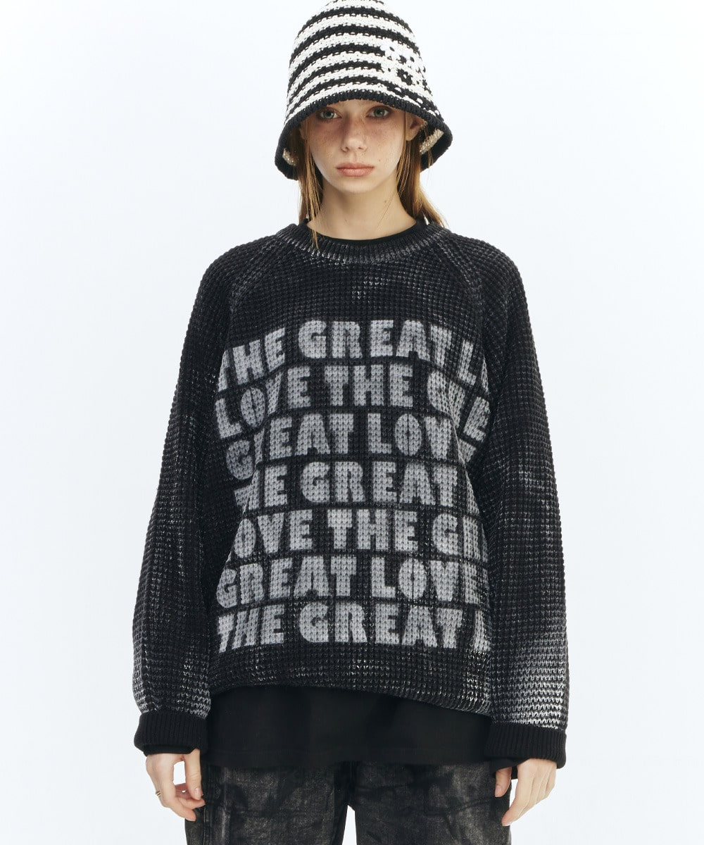 THE GREATEST더그레이티스트 Lettering Knit Black