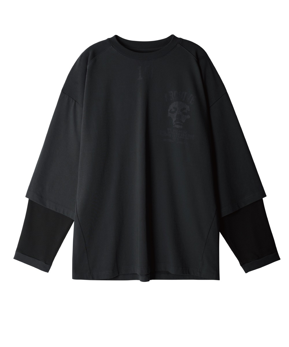 etce이티씨이 ARCHIVE WAFFLE LAYERED LONG SLEEVE (CHARCOAL)