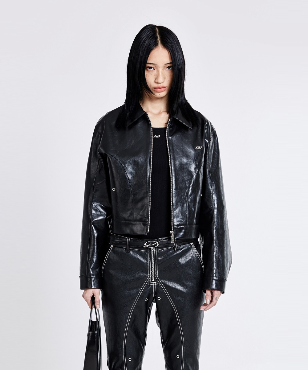 51PERCENT51퍼센트 Bulky Leather Jacket - Black(woman)
